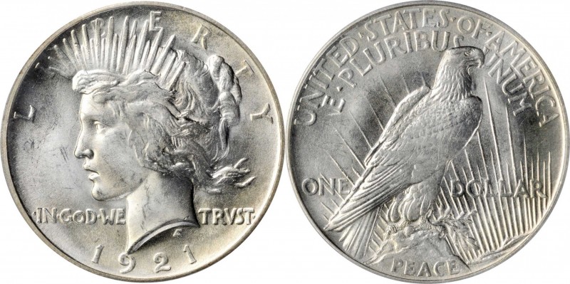 1921 Peace Silver Dollar. High Relief. MS-64 (PCGS). CAC.

The classic key-dat...