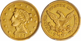 1851-C Liberty Head Half Eagle. AU-50 (PCGS).

This is an uncommonly well struck example of a challenging Charlotte Mint gold issue, both sides reta...