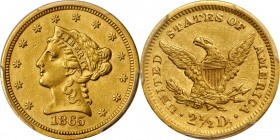 Key-Date 1865 Liberty Head $2.50

Fewer than 40 Known

1865 Liberty Head Quarter Eagle. AU Details--Harshly Cleaned (PCGS).

This is a significa...