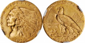 1910 Indian Quarter Eagle. MS-64 (NGC).

Lustrous medium gold surfaces are sharply struck and visually appealing.

PCGS# 7941. NGC ID: 2892.