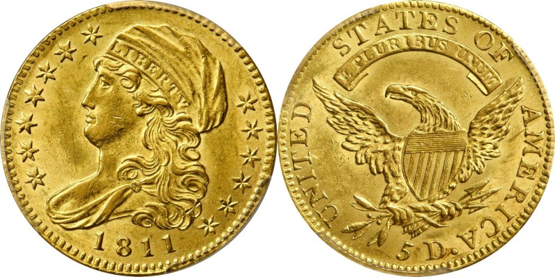 Rare Uncirculated 1811 Small 5 Half Eagle

1811 Capped Bust Left Half Eagle. B...