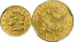 Rare Mint State 1814/3 $5 

1814/3 Capped Head Left Half Eagle. BD-1, the only known dies. Rarity-4+. MS-62 (NGC).

Offered is an attractive and s...