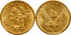 1840 Liberty Head Half Eagle. AU-55 (PCGS).

A boldly struck and lightly circulated example with original mint luster in the protected areas.

PCG...