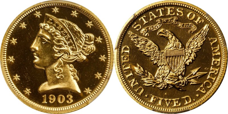 Attractive Proof 1903 Half Eagle

1903 Liberty Head Half Eagle. Proof. Unc Det...