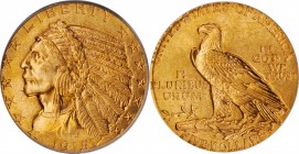 1915 Indian Half Eagle. MS-64 (PCGS).

Bright and vivid orange-gold patina throughout, both sides also sport razor sharp striking detail and intense...