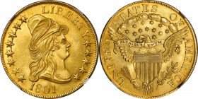 Desirable Mint State 1801 Capped Bust Right $10 

1801 Capped Bust Right Eagle. BD-2. Rarity-2. MS-61 (NGC).

This magnificent Mint State early $1...
