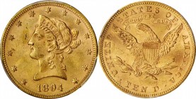 1894 Liberty Head Eagle. MS-63 (PCGS). CAC.

A pleasing original Choice Mint State 1894 eagle with attractive rose gold patina.

PCGS# 8729. NGC I...