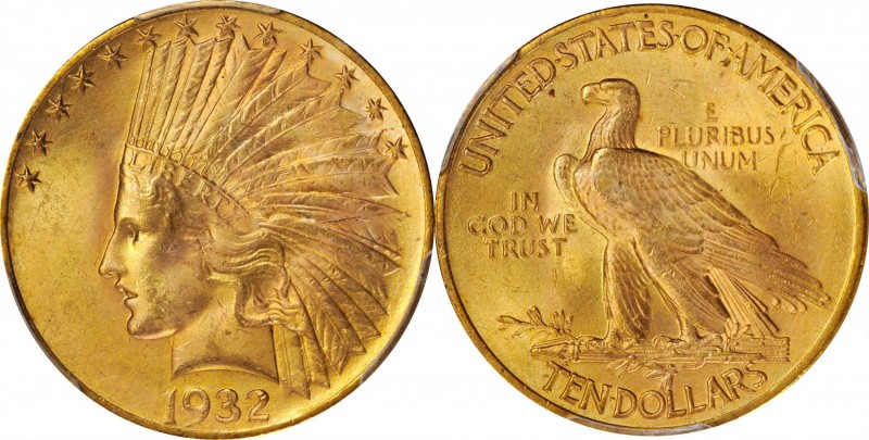 1932 Indian Eagle. MS-64 (PCGS). CAC.

The 1932 is the most readily available ...