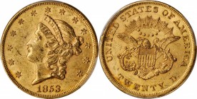 Outstanding Near-Mint 1853/'2' Double Eagle

1853/'2' Liberty Head Double Eagle. FS-301. AU-58+ (PCGS). CAC.

This is a wholly original example wi...