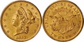 1853/'2' Liberty Head Double Eagle. FS-301. AU-55 (PCGS).

A vibrant and exceptionally attractive example of the eagerly sought 1853/'2' double eagl...