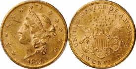 1871-S Liberty Head Double Eagle. MS-60 (PCGS).

A delightfully lustrous example with rose and orange iridescence complementing. Boldly struck for t...