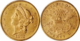 1872-S Liberty Head Double Eagle. AU-58 (PCGS).

This highly lustrous, golden-honey example is boldly struck from the dies and exhibits just a trace...