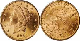 1896-S Liberty Head Double Eagle. MS-63+ (PCGS).

Scarce original quality for this otherwise readily obtainable issue, both sides are uncommonly smo...