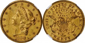 1868-S Liberty Head Double Eagle. AU-55 (NGC).

Subtle pinkish-rose highlights enliven otherwise honey-gold surfaces on both sides of this overall b...