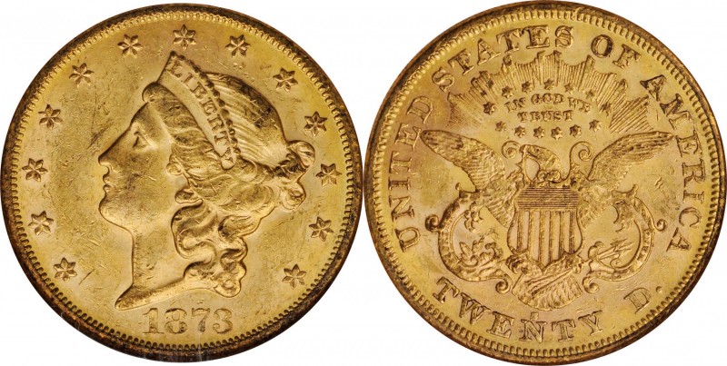 1873-S Liberty Head Double Eagle. Close 3. MS-61 (NGC).

Sharply struck with f...