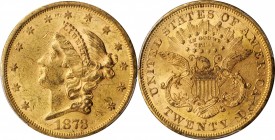 1873-S Liberty Head Double Eagle. Close 3. MS-60 (PCGS).

A handsome and original BU example with blended frosty luster and pinkish-honey patina to ...