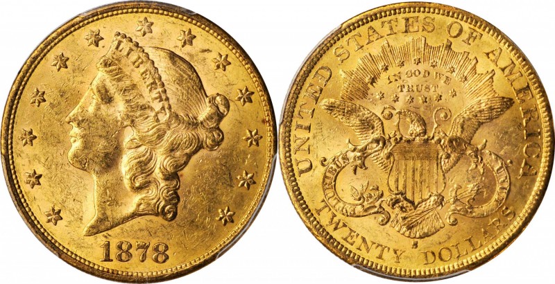 1878-S Liberty Head Double Eagle. MS-61 (PCGS).

Original golden-honey surface...