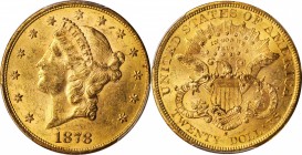 1878-S Liberty Head Double Eagle. MS-61 (PCGS).

Original golden-honey surfaces are sharply struck with full, billowy mint luster.

PCGS# 8987. NG...