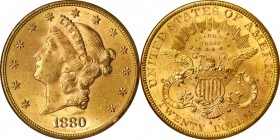 Rare Choice Mint State 1880-S Double Eagle

Just 3 Finer at NGC

1880-S Liberty Head Double Eagle. MS-63 (NGC).

Vivid orange-gold coloration bl...