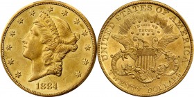 1884-CC Liberty Head Double Eagle. AU Details--Altered Surfaces (PCGS).

From a mintage of 81,139 pieces, the 1884-CC Liberty double eagle is a popu...