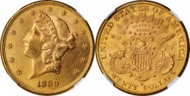 1889-S Liberty Head Double Eagle. MS-62 (NGC).

Lovely honey-rose patina blends with billowy mint luster, the surfaces attractively original and unc...