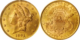 1891-S Morgan Silver Dollar. MS-62 (PCGS).

Frosty rose-orange surfaces with a razor sharp strike and uncommonly smooth appearance for the assigned ...