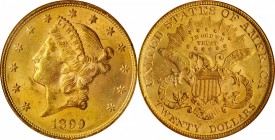 1899 Liberty Head Double Eagle. MS-63 (NGC).

Handsome golden-orange surfaces are fully lustrous with billowy mint frost from the rims to the center...