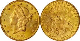 1900-S Liberty Head Double Eagle. MS-62 (NGC).

Lustrous orange-gold surfaces with sharp to full striking detail throughout.

PCGS# 9038. NGC ID: ...