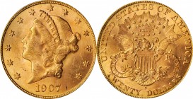 1907-S Liberty Head Double Eagle. MS-62 (PCGS).

Beautiful rose-gold patina blends with frosty mint luster on both sides of this sharply struck and ...
