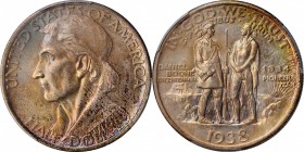 1938-S Boone Bicentennial. MS-67 (PCGS).

Dusted with pinkish-silver, smoky-gray and olive-russet patina, the surfaces also have vivid undertones of...