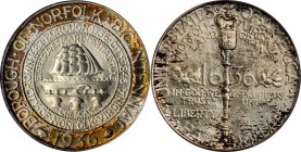 1936 Norfolk, Virginia Bicentennial. MS-68 (PCGS). CAC. OGH.

This tab toned beauty exhibits mottled iridescent peripheral colors in olive-copper, r...