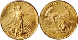 1991 Half-Ounce Gold Eagle. MS-69 (PCGS).

Satiny medium gold surfaces with eye appeal to spare.

PCGS# 9852. NGC ID: 26NC.