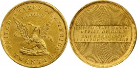 1853 United States Assay Office of Gold $20. K-18. Rarity-2. 900 THOUS. AU Details--Repaired (PCGS).

A sharp and desirable example of this famous i...