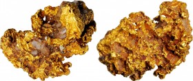Lovely Native Gold Specimen

Native Gold Specimen. Approximately 35.5 mm x 21.6 mm x 16.9 mm. 48.0 grams.

Uniform deep golden surfaces with small...