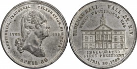 Washingtoniana

1889 Inaugural Centennial Medal. April 30 - Federal Hall. White Metal. 32 mm. Musante GW-1099, Douglas-25. About Uncirculated, Surfa...