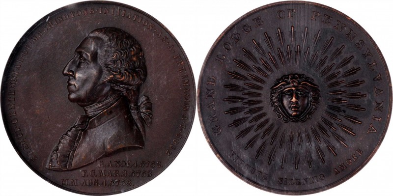 Washingtoniana

(1902) Grand Lodge of Pennsylvania Medal. Bronze. 52 mm. Baker...