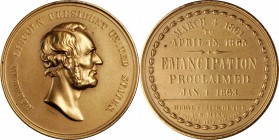 Lincolniana

"1871" (Late 20th Century) Abraham Lincoln Emancipation Proclaimed Medal. Yellow Bronze. 45.3 mm. Cunningham 7-060, King-232, Julian CM...
