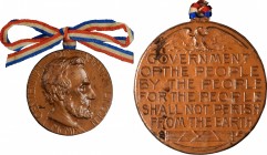 Lincolniana

1909 Lincoln Centenary Medal. Copper. 31.5 mm. By Bela Lyon Pratt. Cunningham 11-480, var. Mint State.

Original red, white and blue ...