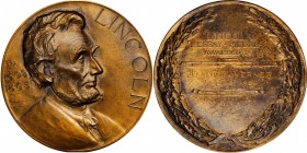 Lincolniana

1928 Illinois Watch Company Lincoln Essay Medal. Bronze. 75.3 mm. Cunningham 19-140Bz, King-892. Mint State.

The reverse engraved to...