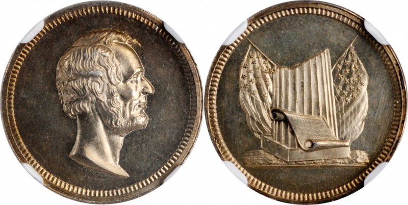 Lincolniana

Undated Abraham Lincoln Broken Column Medalet. Silver. 18.5 mm. C...