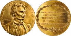 Lincolniana

"1861-1865" (1909) Abraham Lincoln Temperance Medal. Gilt Bronze. 63 mm. By Henning Ryden, for C.H. Hanson. Cunningham 30-1790Bzg, King...