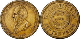 Political Medals and Related

1860 John Bell Political Medal. DeWitt-JBELL 1860-7. Brass. Plain Edge. 28 mm. About Uncirculated.