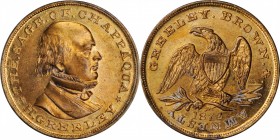 Political Medals and Related

1872 Horace Greeley Political Medal. DeWitt-HG 1872-10. Gilt. Plain Edge. 24 mm. Mint State.