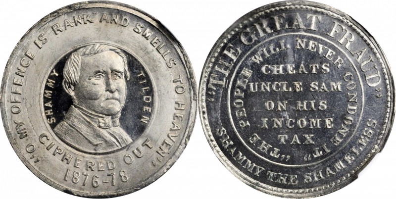 Political Medals and Related

1876 Samuel J. Tilden Satirical Political Medal....