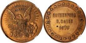 Presidents and Inaugurals

"1877" Rutherford B. Hayes Brichaut Series Medal. Bronze. 30 mm. MS-62 (NGC).

Obv: American eagle on clouds in rays, L...