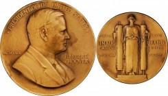 Presidents and Inaugurals

1929 Herbert Hoover U.S. Mint Presidential Medal. Bronze. 76 mm. By John R. Sinnock. Failor-Hayden 130. Mint State.

Ho...