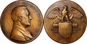 Presidents and Inaugurals

1933 Franklin Roosevelt U.S. Mint Presidential Medal. Bronze. 75.3 mm. By John R. Sinnock. Mint State.

This is the typ...