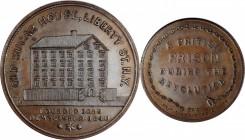 Augustus B. Sage Medals

"1840" (1858) Sage's Odds and Ends -- No. 2, Old Sugar House, Liberty Street, N.Y. Second Obverse Die. Original. Bowers-2b....