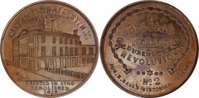 Augustus B. Sage Medals

"1812" (ca. 1858) Sage's Historical Tokens -- No. 2, City Hall, Wall Street, N.Y. Original. Bowers-2. Die State III. Copper...