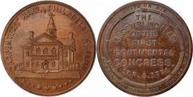 Augustus B. Sage Medals

"1774" (ca. 1858) Sage's Historical Tokens -- No. 4, Carpenters Hall, Philadelphia, Penn. Original. Bowers-4. Die State I. ...